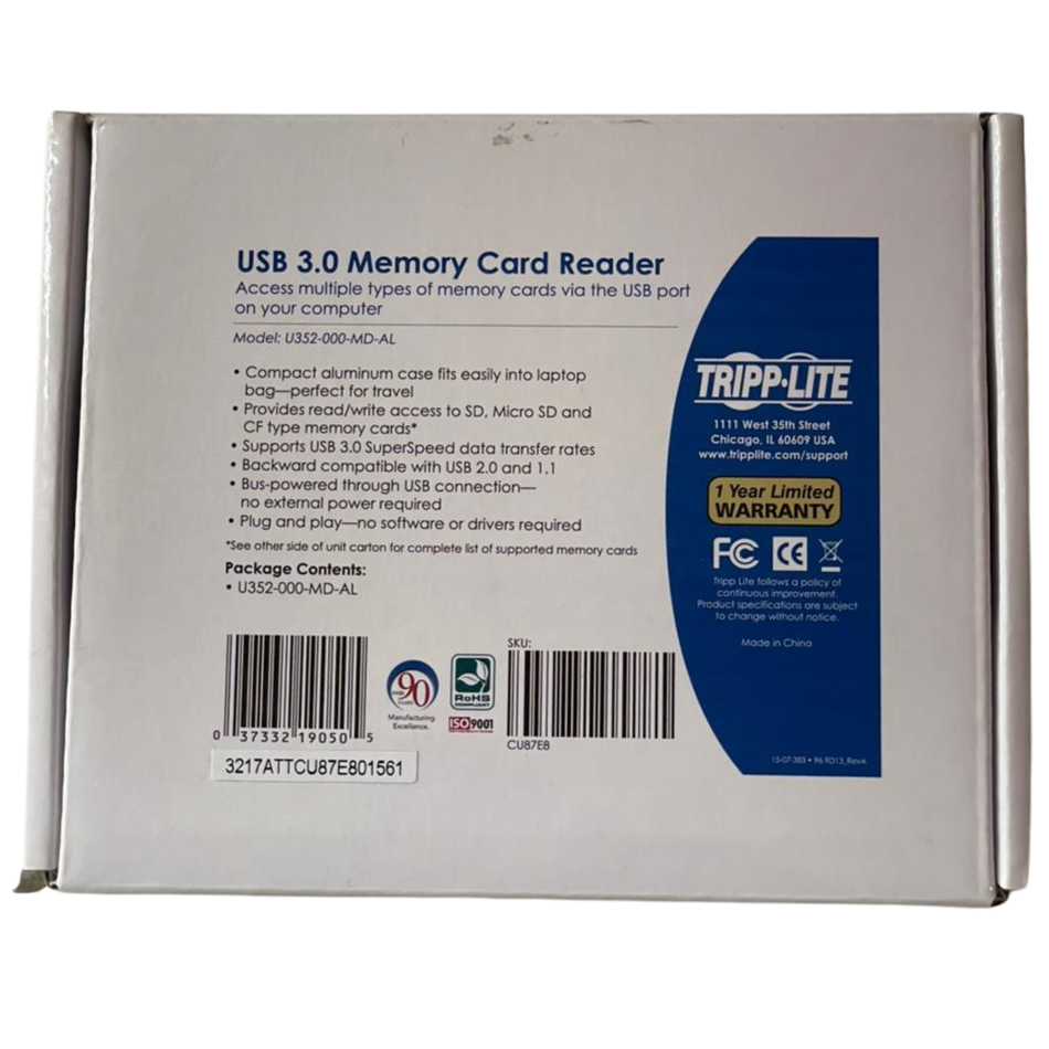 Tripp Lite U352-000-MD-AL USB 3.0 Memory Card Reader