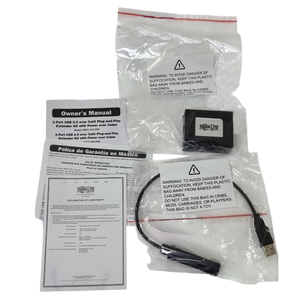 Tripp Lite B203-104-POC USB 2.0 Over Cat5/6 Extender Kit