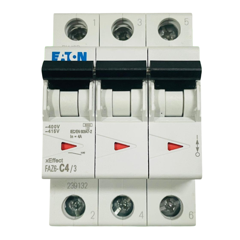 Eaton FAZ6-C4/3 Miniature Circuit Breaker 239132 3P 4A 400V