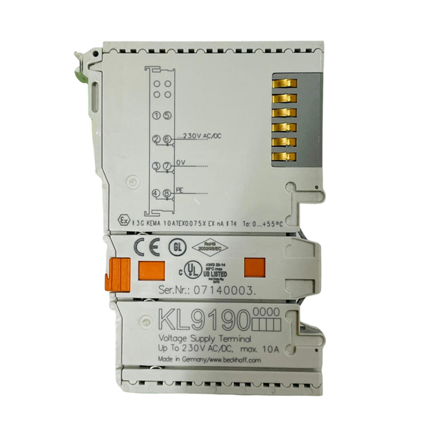 Beckhoff KL9190 Voltage Supply Terminal 230V AC/DC 10A