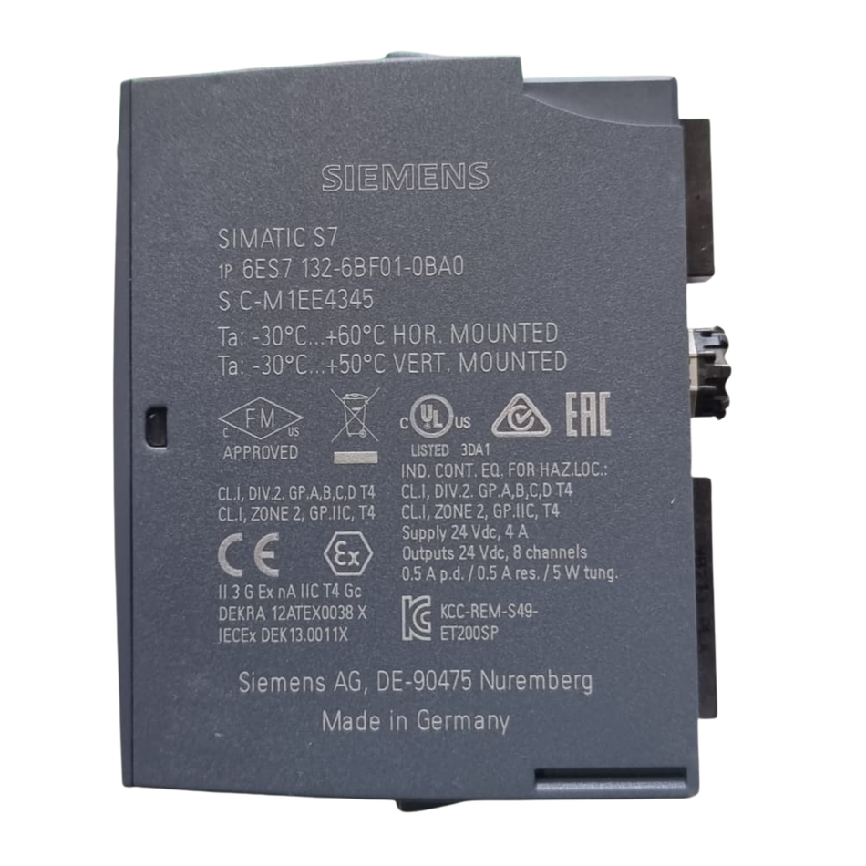 Siemens SIMATIC ET 200SP Digital Output Module 6ES7132-6BF01-0BA0 24VDC 0.5A