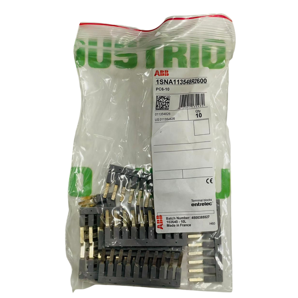 ABB Entrelec PC6-10 Terminal Block 1SNA113548R2600 (10 Pcs In pack)