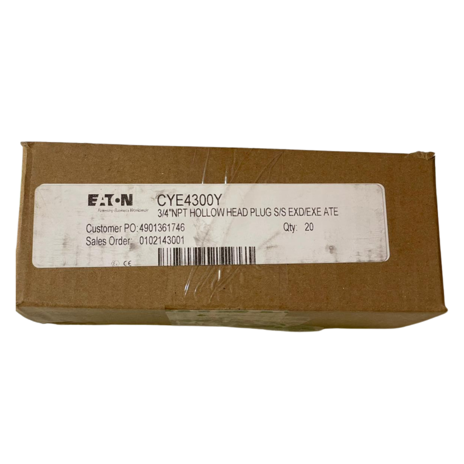 EATON CYE4300Y 3/4" NPT Stainless Steel Head Plug