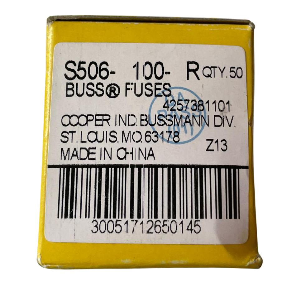 COOPER BUSSMANN S506-100-R Industrial Fuse 35A 250VAC (Pack Of 5)