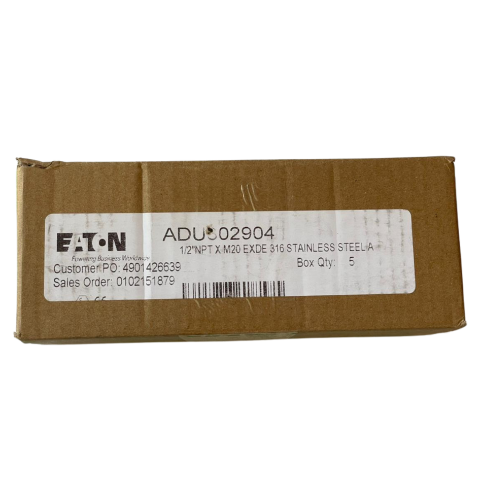 EATON ADU302904 1/2" NPT to M20 316 Stainless Steel Adapter
