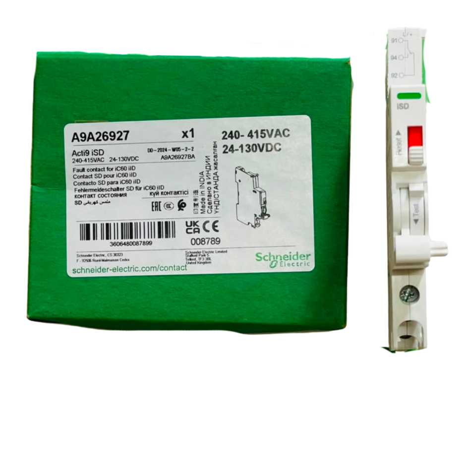 Schneider Electric Acti9 iSD Fault Contact A9A26927 240-415VAC 24-130VDC