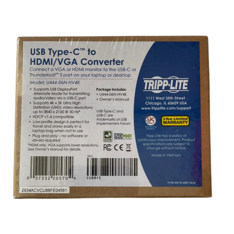 Tripp Lite U444-06N-HV4K USB-C To HDMI/VGA Converter