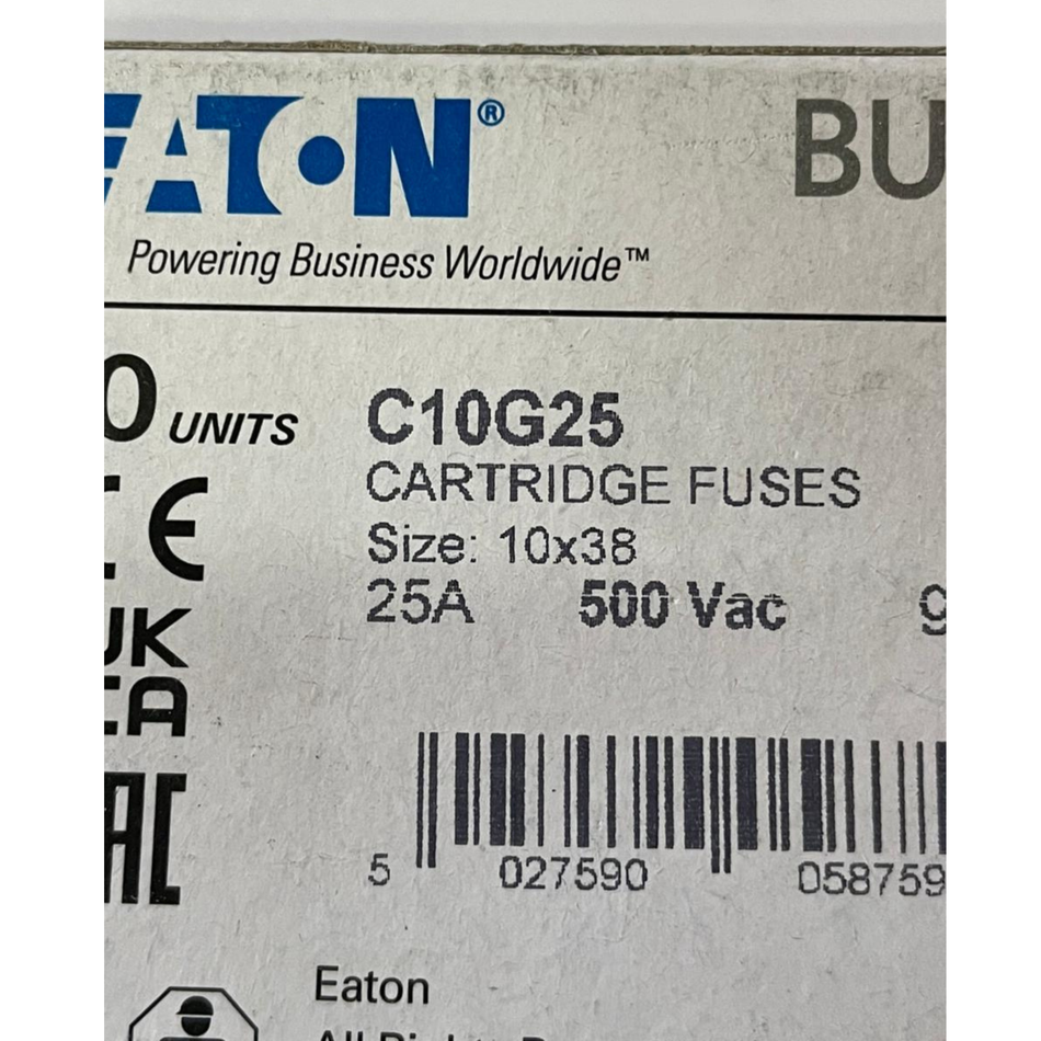 Eaton Bussmann C10G25 Cartridge Fuse 25A 500V (10 Pcs In Box)