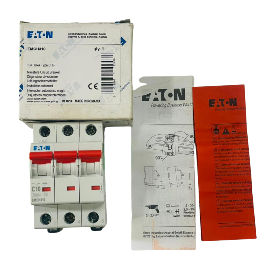 EATON EMCH310 Miniature Circuit Breaker 10A 3-Pole