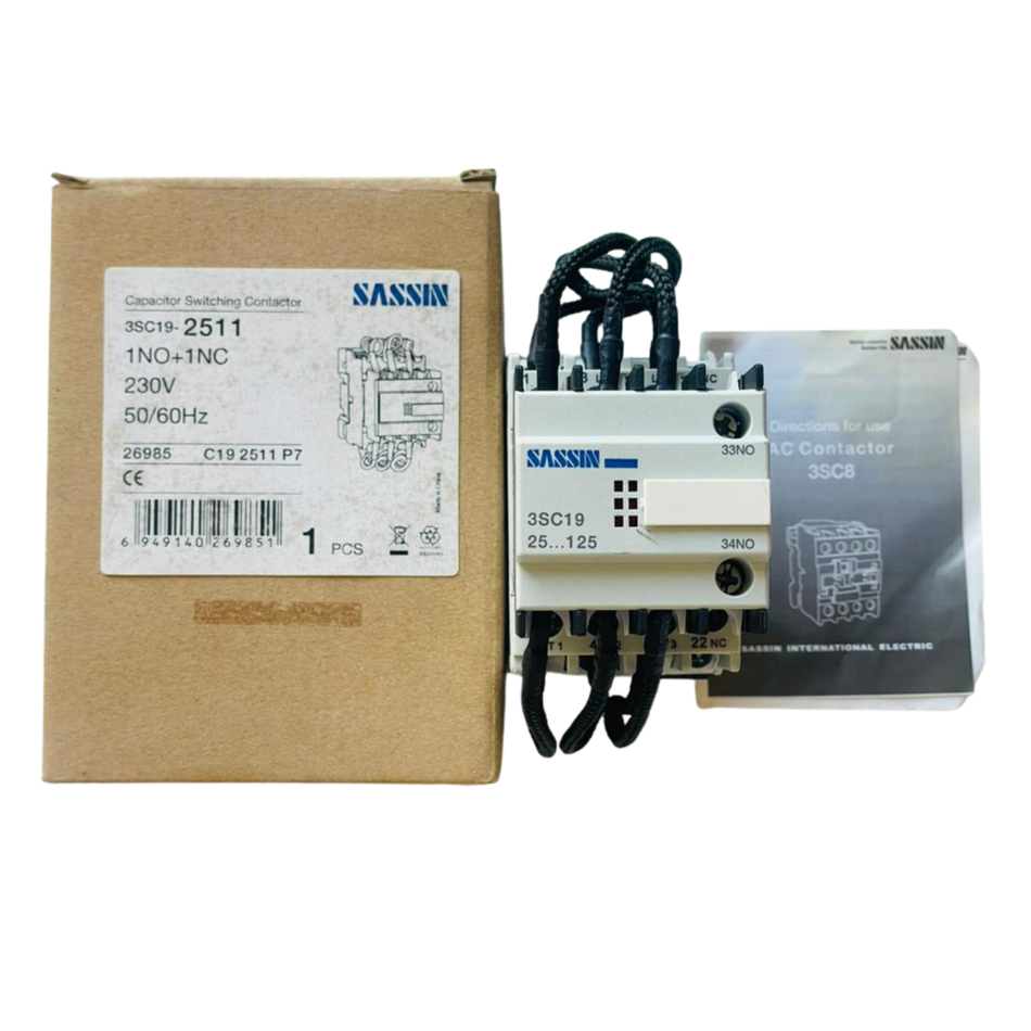 Sassin 3SC19-2511 Capacitor Switching Contactor 230V 25A 3-Pole