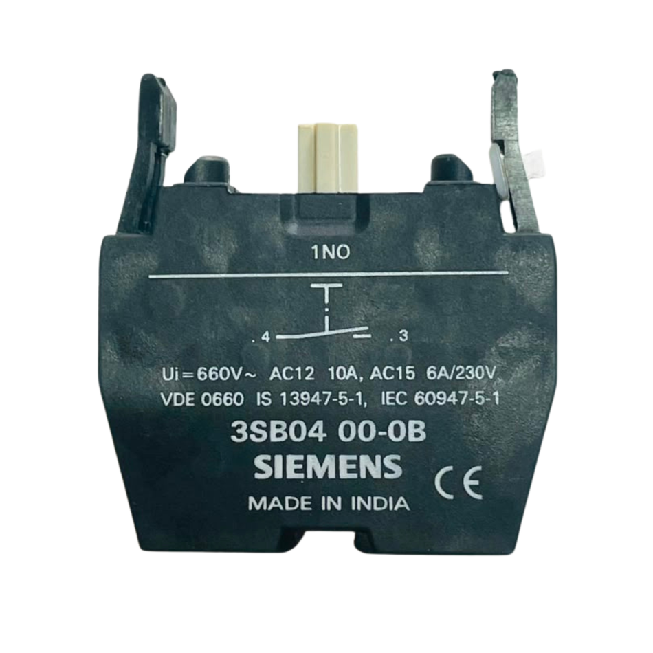Siemens 3SB0400-0B Rear Connection Contact Block 10A 600V (10 Pcs In Box)