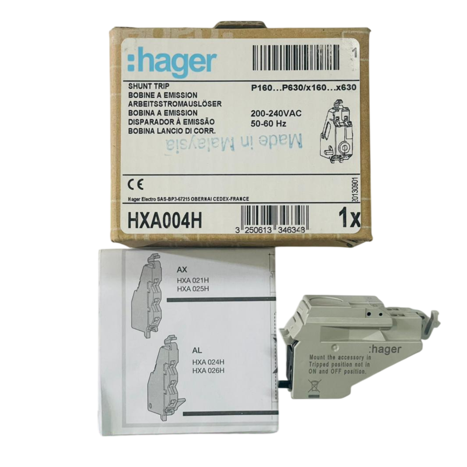 HAGER HXA004H Shunt Trip Coil 200–240V AC