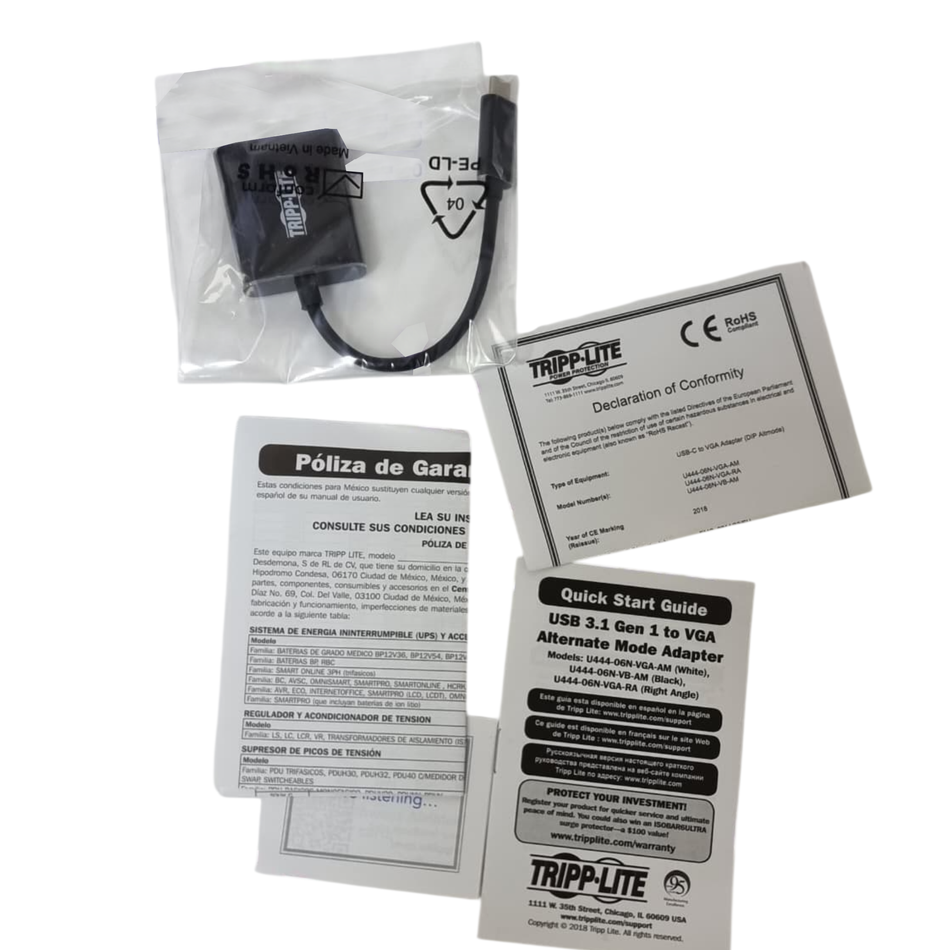 Tripp Lite U444-06N-VB-AM USB C To VGA Adapter (Lot Of 3 Pcs)