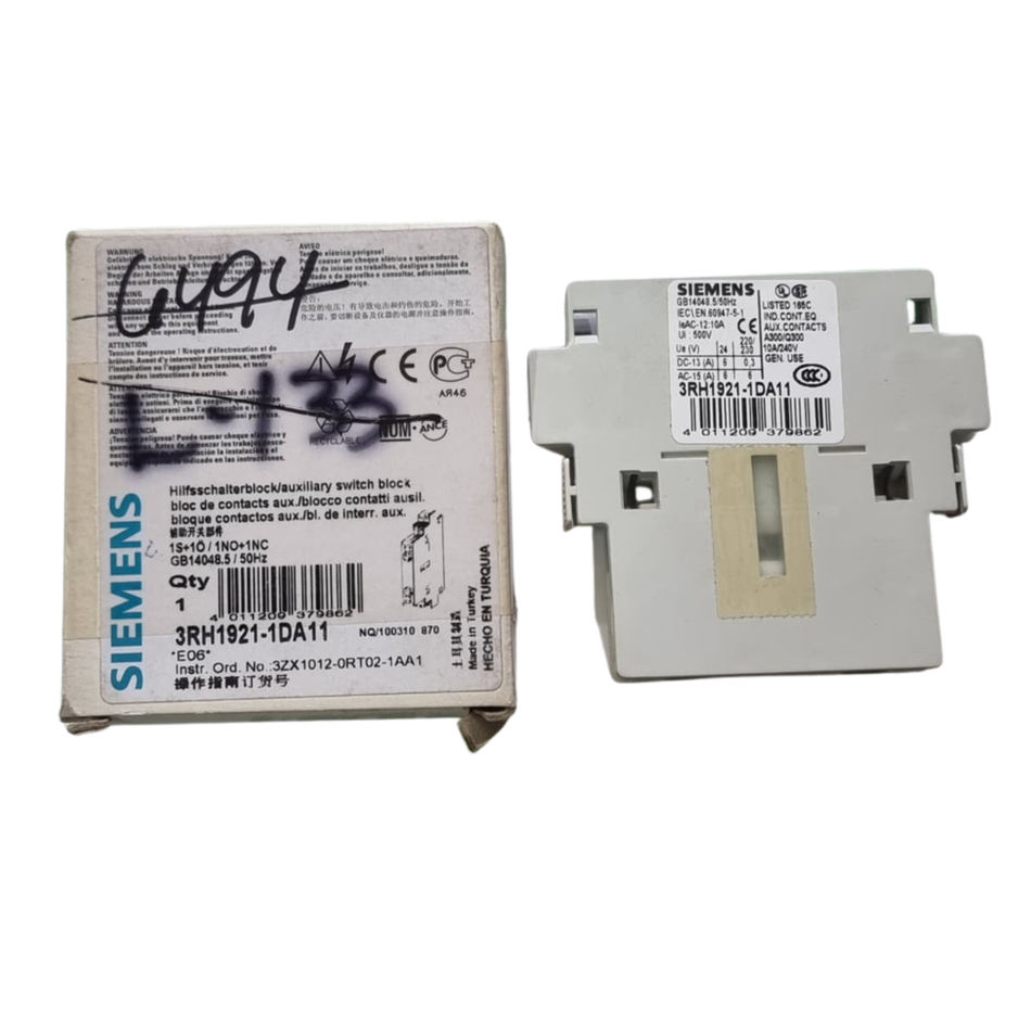 Siemens 3RH1921-1DA11 Auxiliary Switch Block