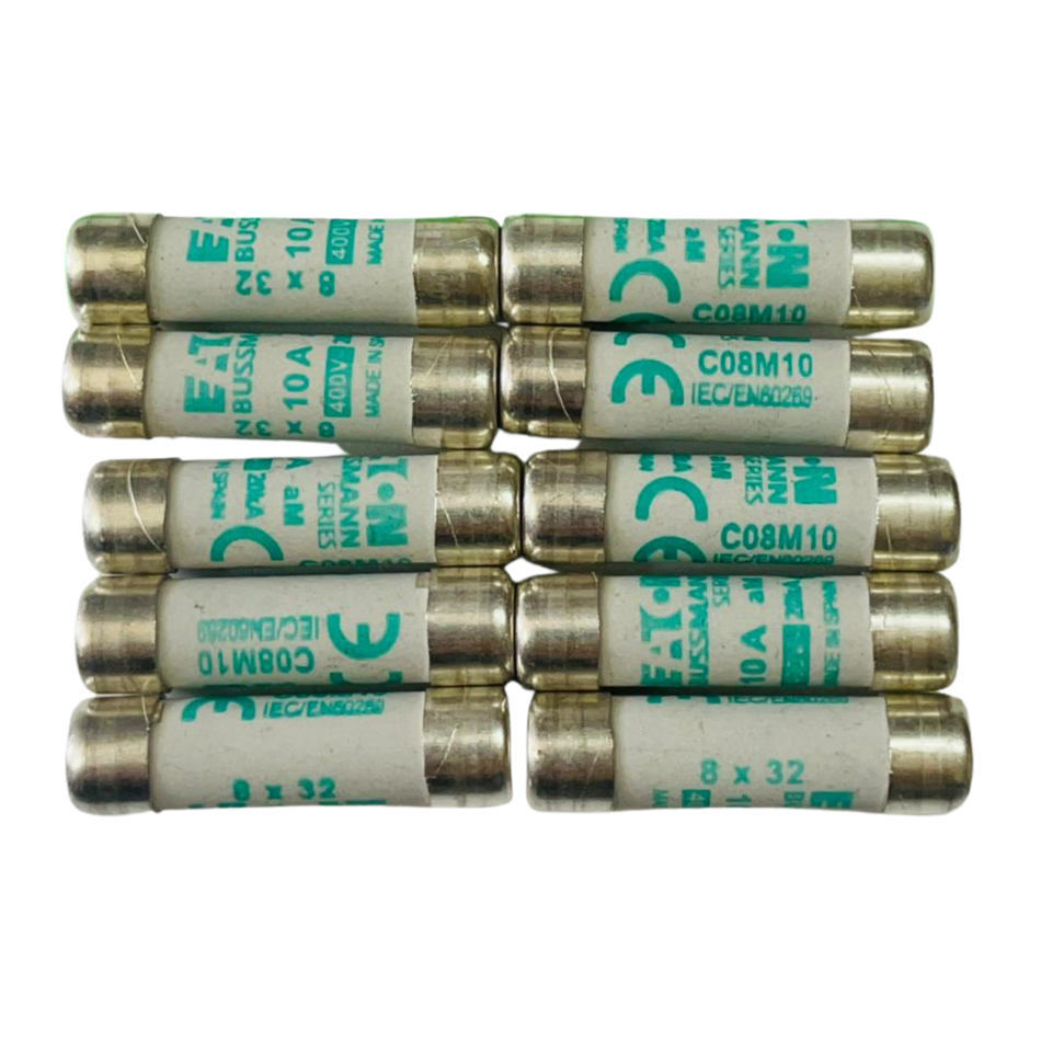 EATON BUSSMANN C08M10 Cartridge Fuse 10A 400VAC (10 Pcs In Box)