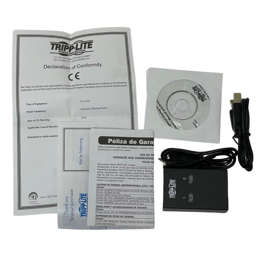 Tripp Lite U215-002 USB 2.0 Peripheral Sharing Switch 2-Port
