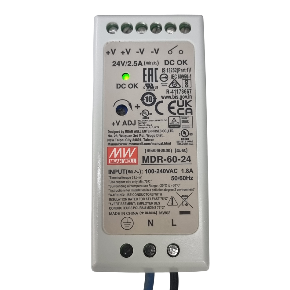 Mean Well MDR-60-24 Power Supply 100-240VAC 1.8A