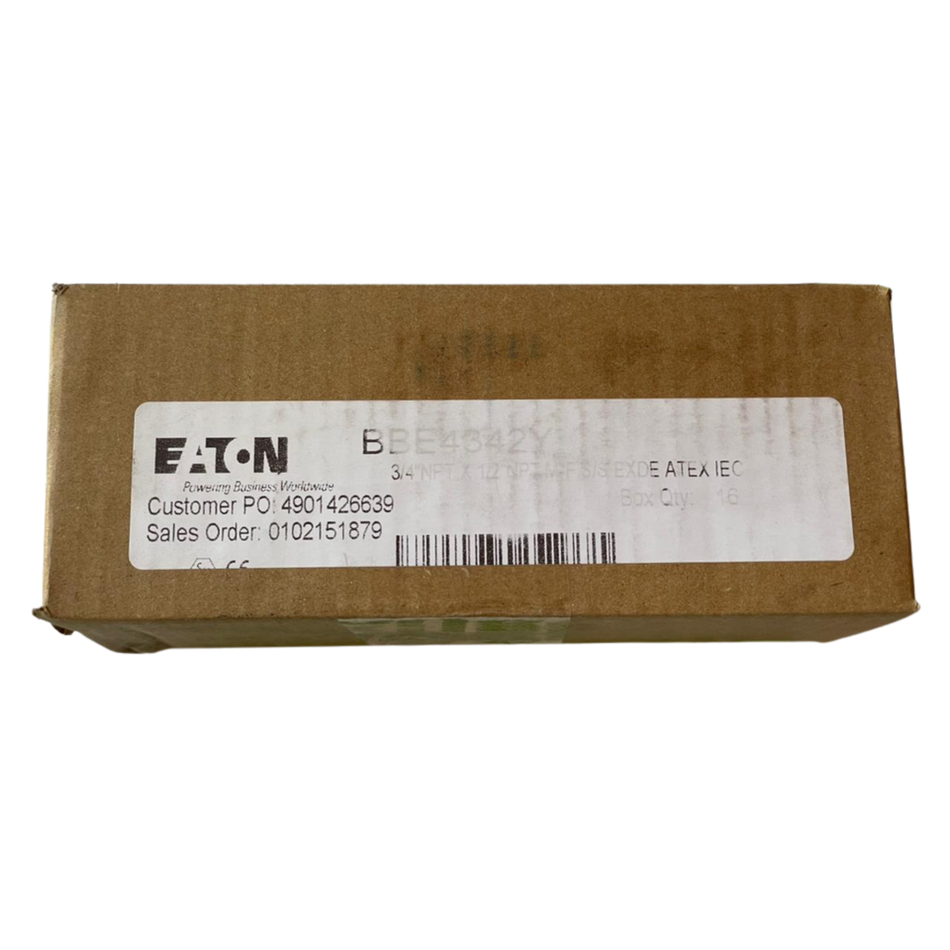 EATON BBE4342Y 3/4" NPT to 1/2" NPT Stainless Steel Reducer Adapter