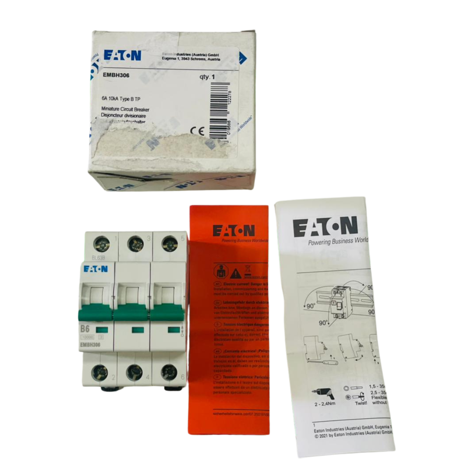 EATON EMBH306 Miniature Circuit Breaker 6A 3 Pole