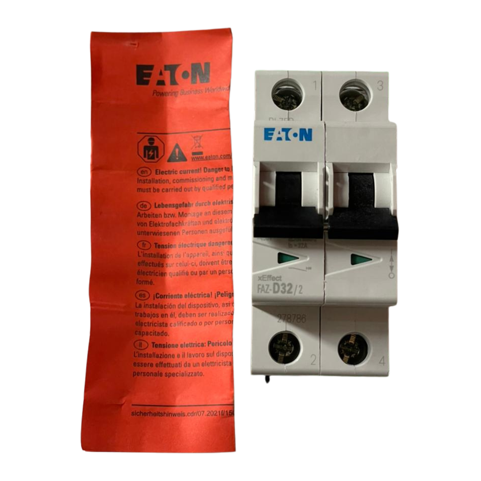 EATON FAZ-D32/2 Circuit Breaker 278786 32A 2-Pole