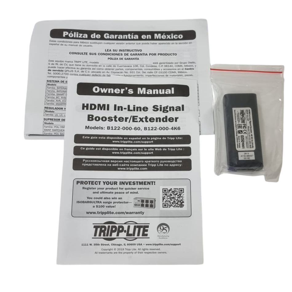 TRIPP LITE B122-000-4K6 4K HDMI In-Line Signal Booster Extender (Lot Of 4 Pcs)