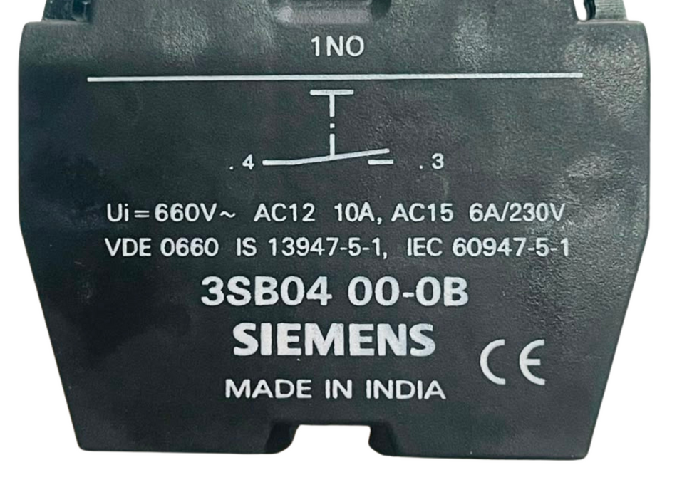 Siemens 3SB0400-0B Rear Connection Contact Block 10A 600V (10 Pcs In Box)