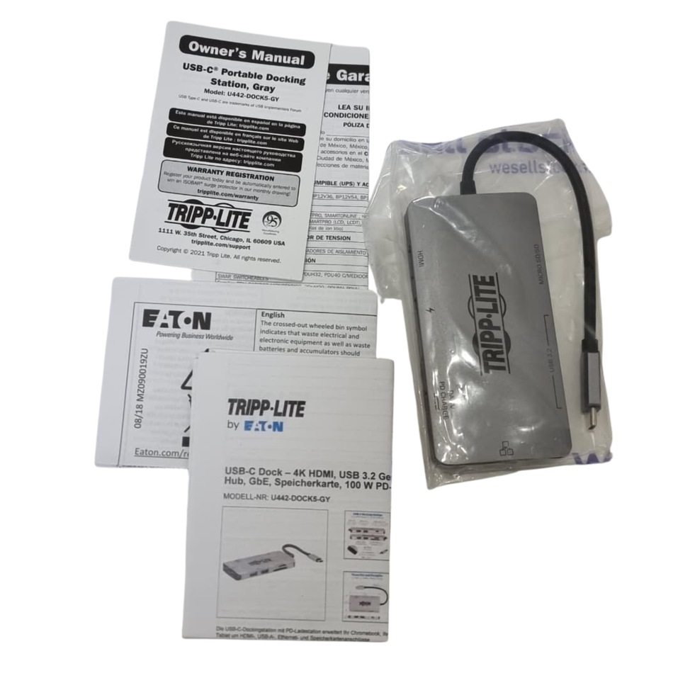 Tripp Lite U442-DOCK5-GY USB-C Portable Docking Station