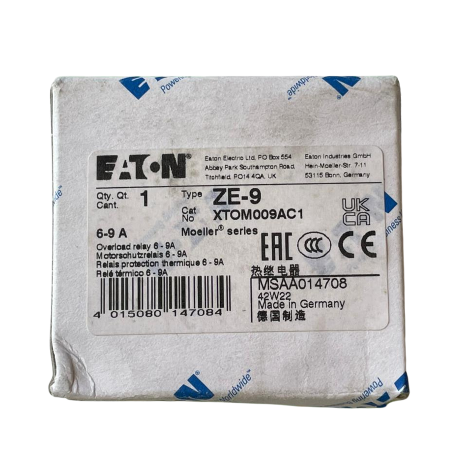 EATON ZE-9 Thermal Overload Relay XTOM009AC1 6–9A