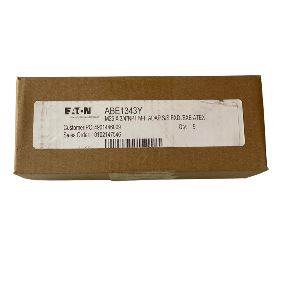 EATON ABE1343Y M25 to 3/4" NPT Stainless Steel Thread Adapter