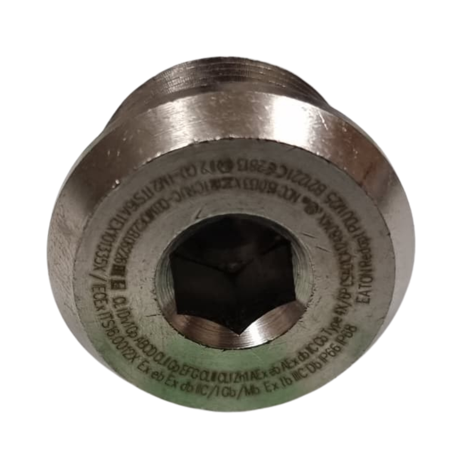 EATON PDU110500 Exde M25 Nickel Plated Brass Dome Head Plug