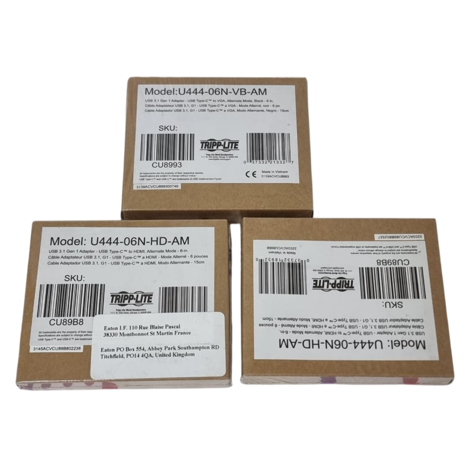 Tripp Lite U444-06N-VB-AM USB C To VGA Adapter (Lot Of 3 Pcs)