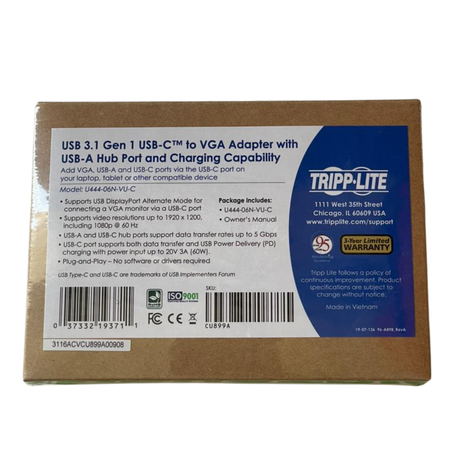 Tripp Lite U444-06N-VU-C USB-C to VGA Multiport Adapter