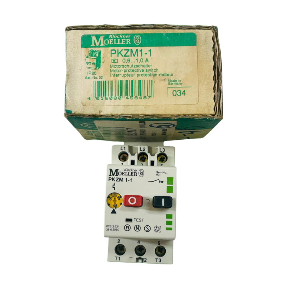Klöckner Moeller PKZM1-1 Motor Protection Circuit Breaker 0.6–1.0A