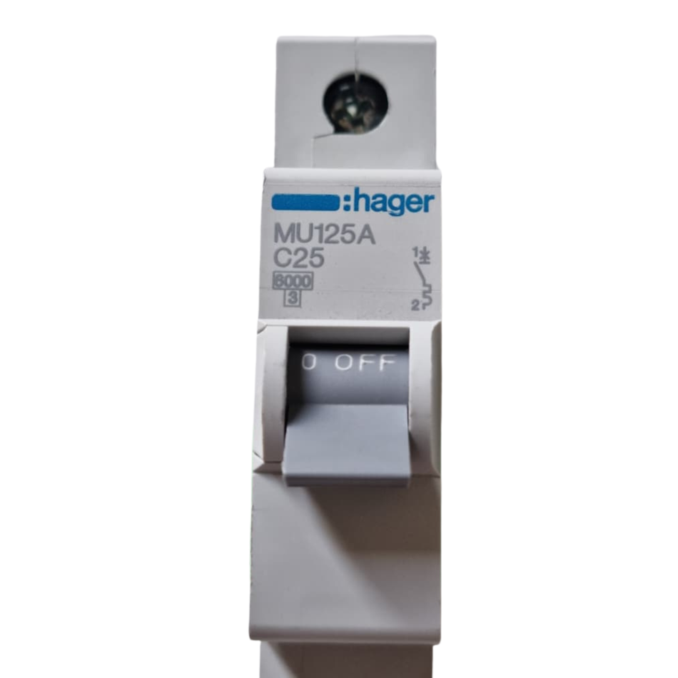 HAGER MU125A Miniature Circuit Breaker 25A 1P