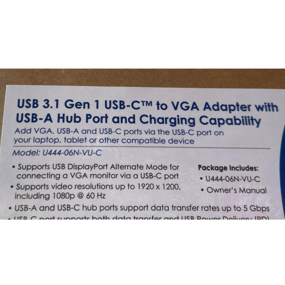 Tripp Lite U444-06N-VU-C USB-C to VGA Multiport Adapter
