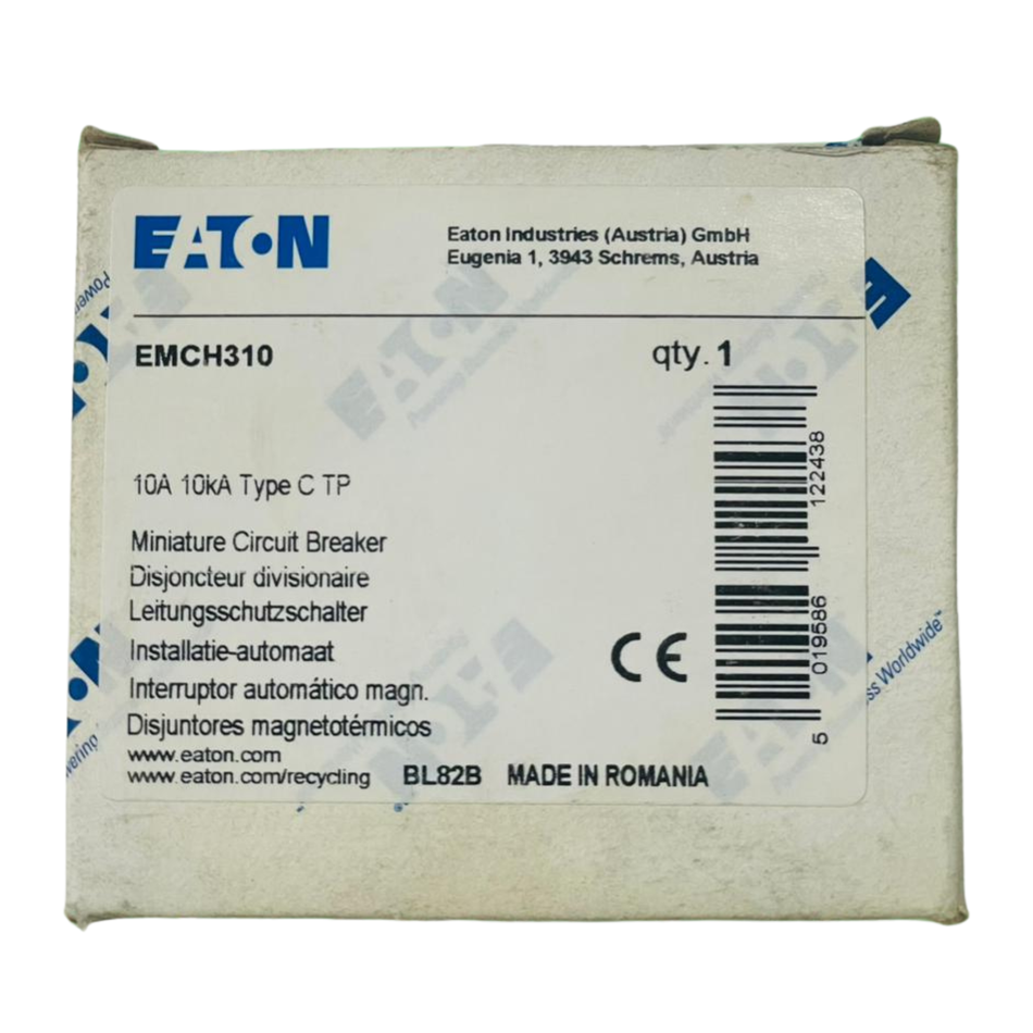 EATON EMCH310 Miniature Circuit Breaker 10A 3-Pole